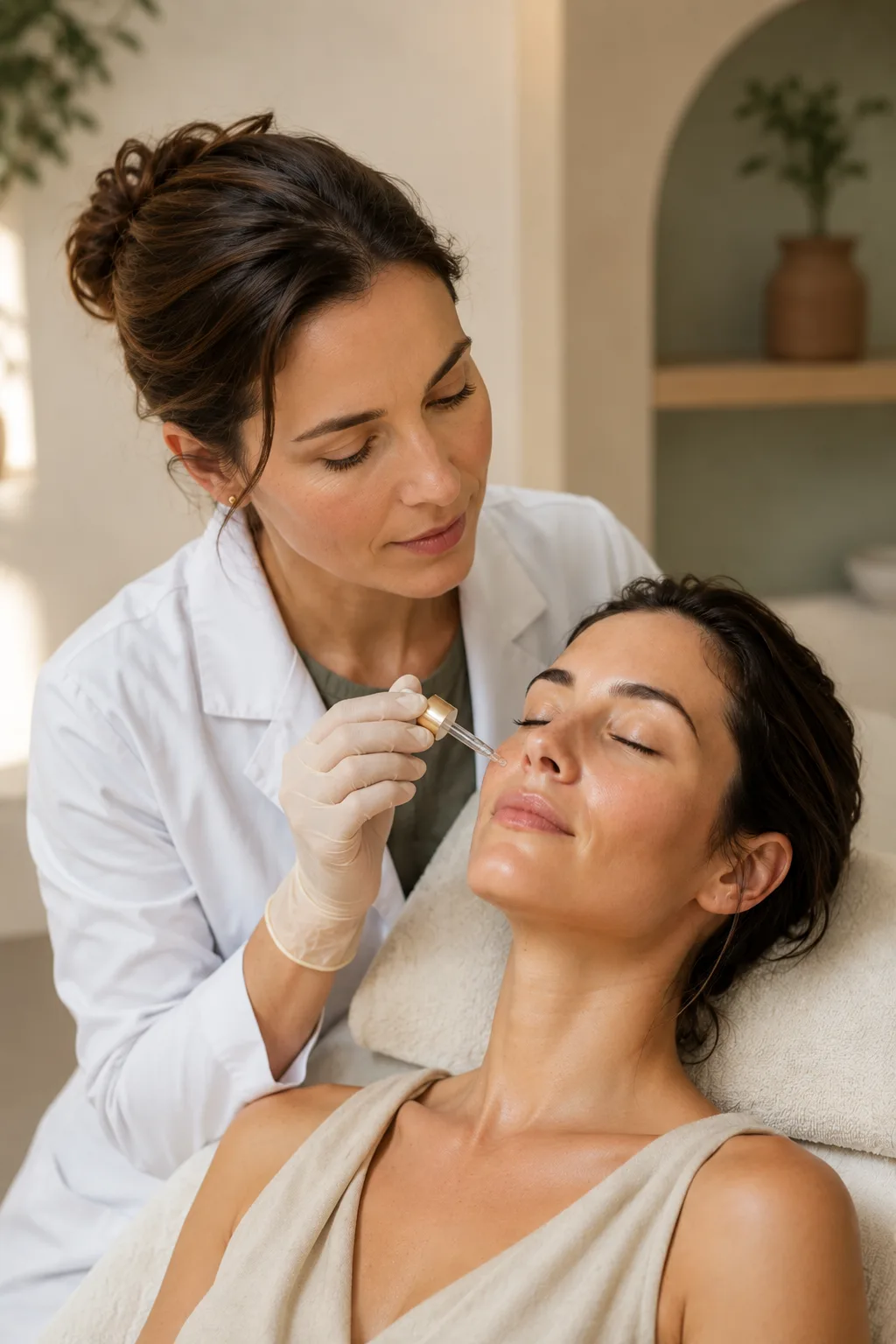 Trattamento skincare in clinica