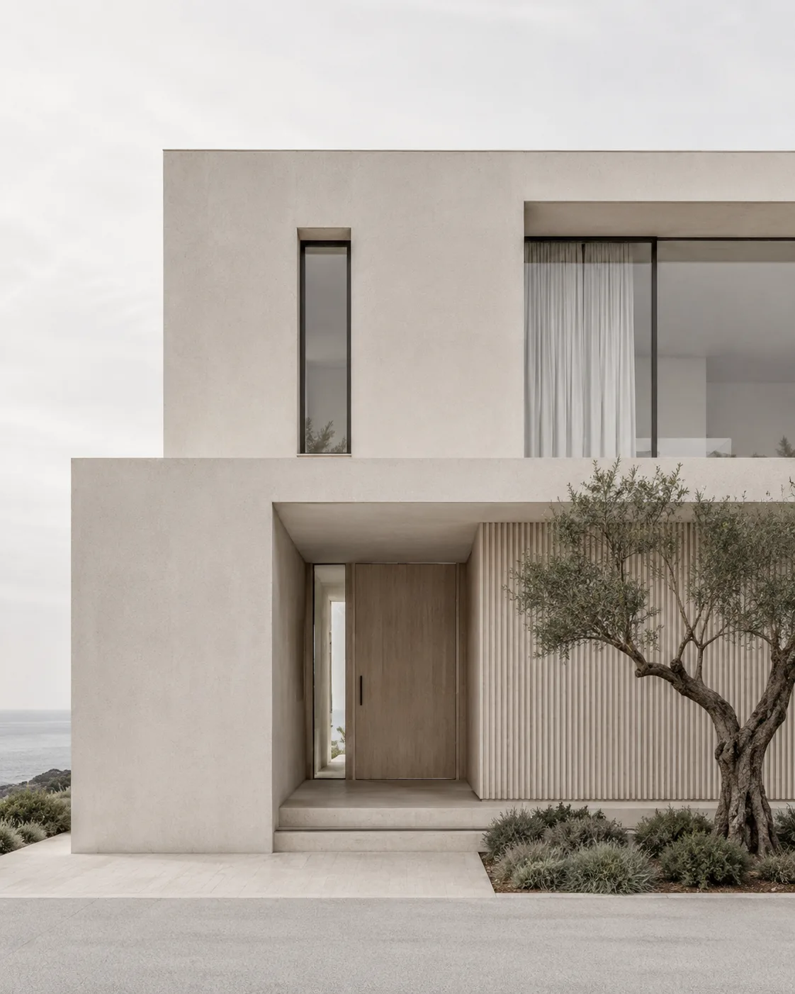 Facciata di edificio residenziale contemporaneo