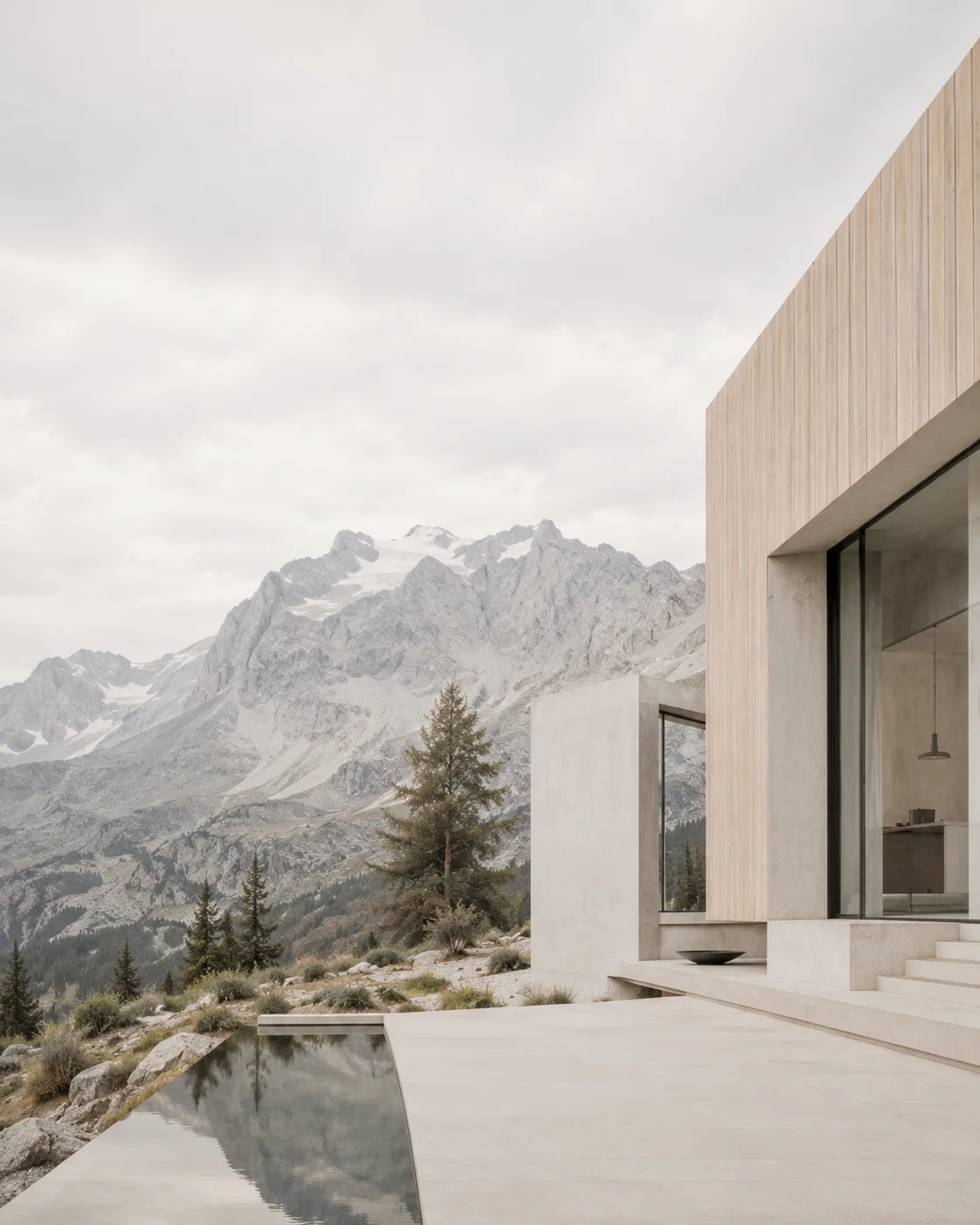 Casa minimale immersa nel paesaggio